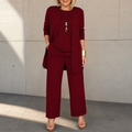 Maevelle – Women's Elegant 3-Piece Set with Drape Cardigan