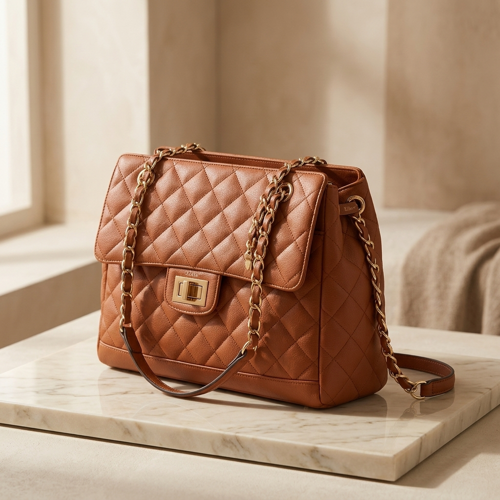Ellara – Quilted Chain Strap Tote