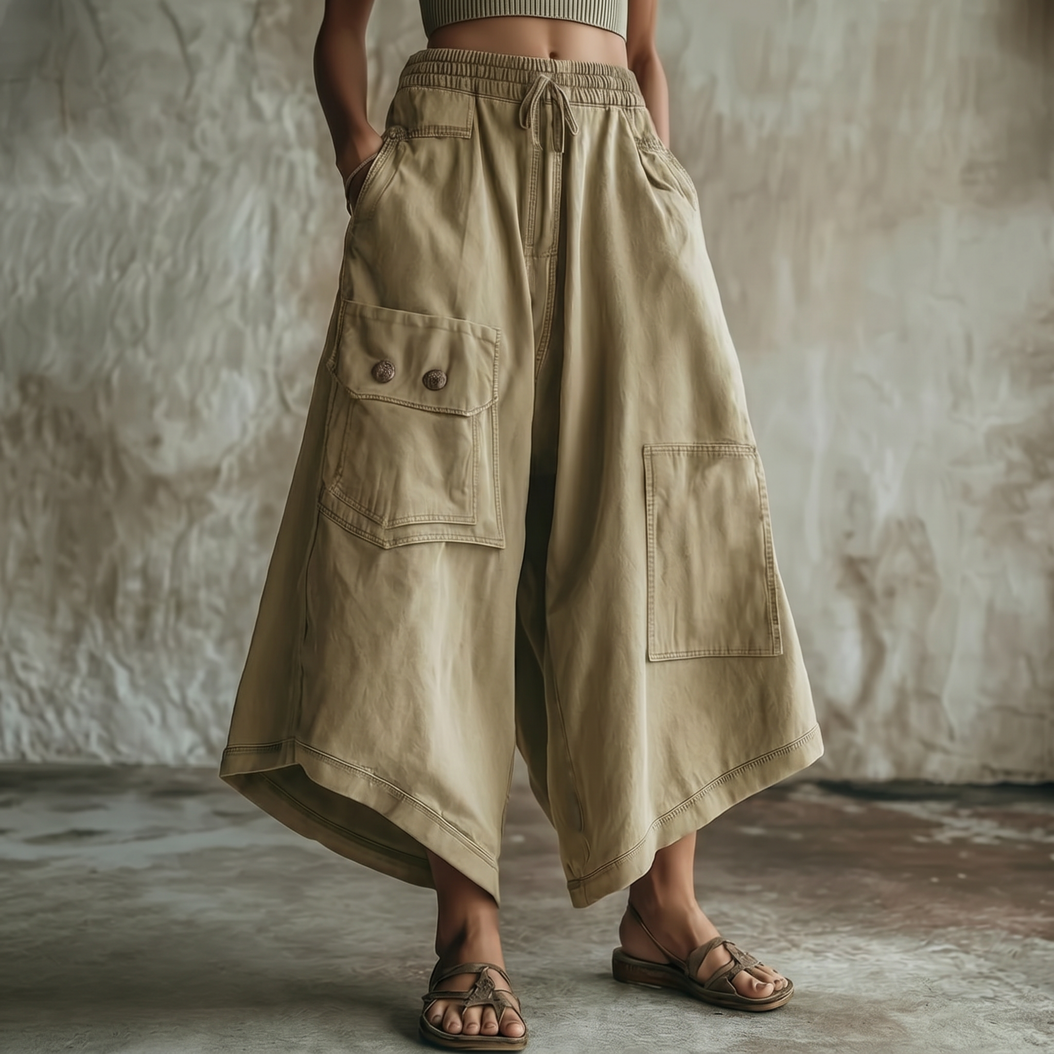 Wearbella – Women's Wide-Leg Cargo Culottes