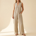 Solaine – Women's breezy button front jumpsuit