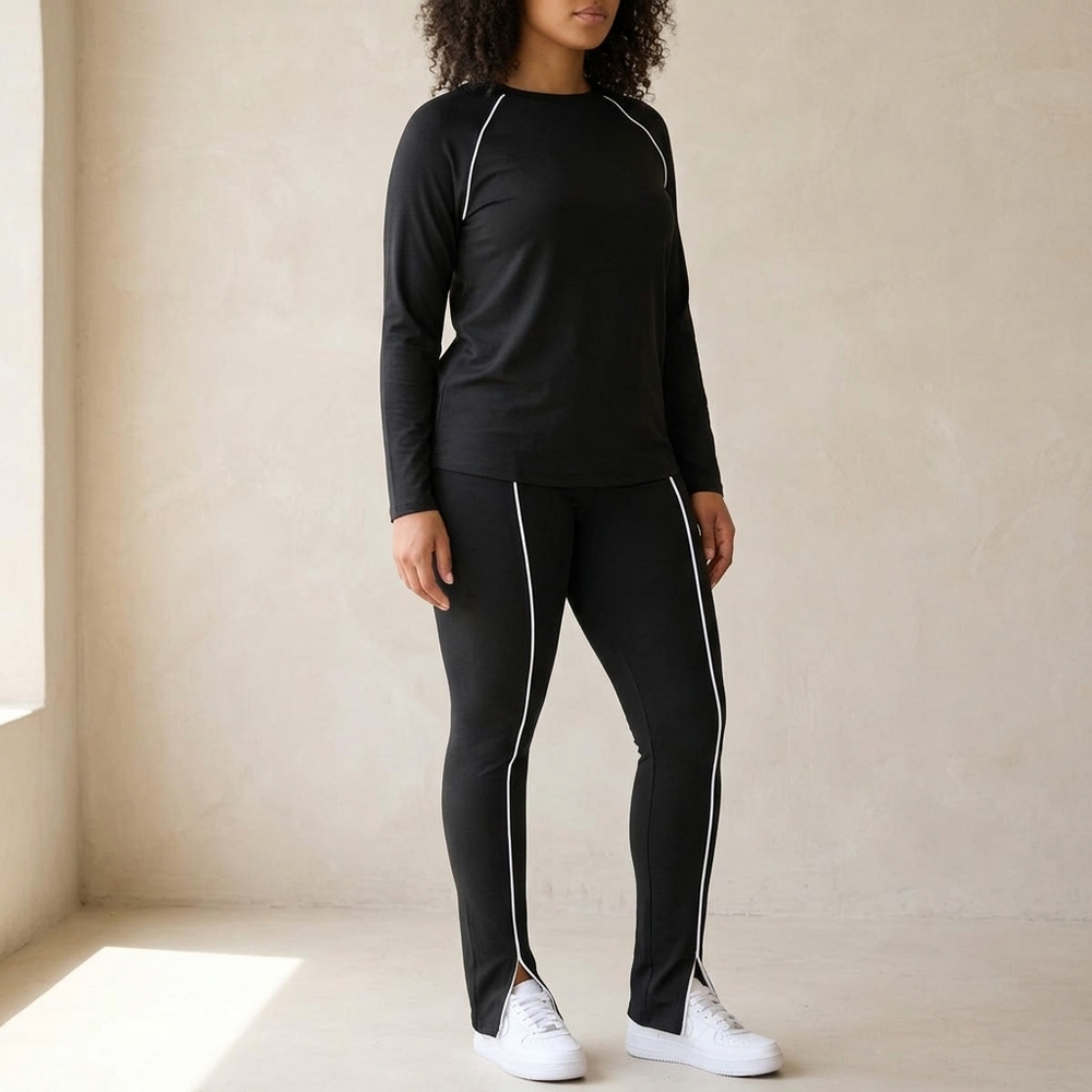 Vivara – Matching Long Sleeve Set with Contrast Piping