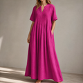 Wren – Women's Pin-Tuck Maxi Dress with Pockets
