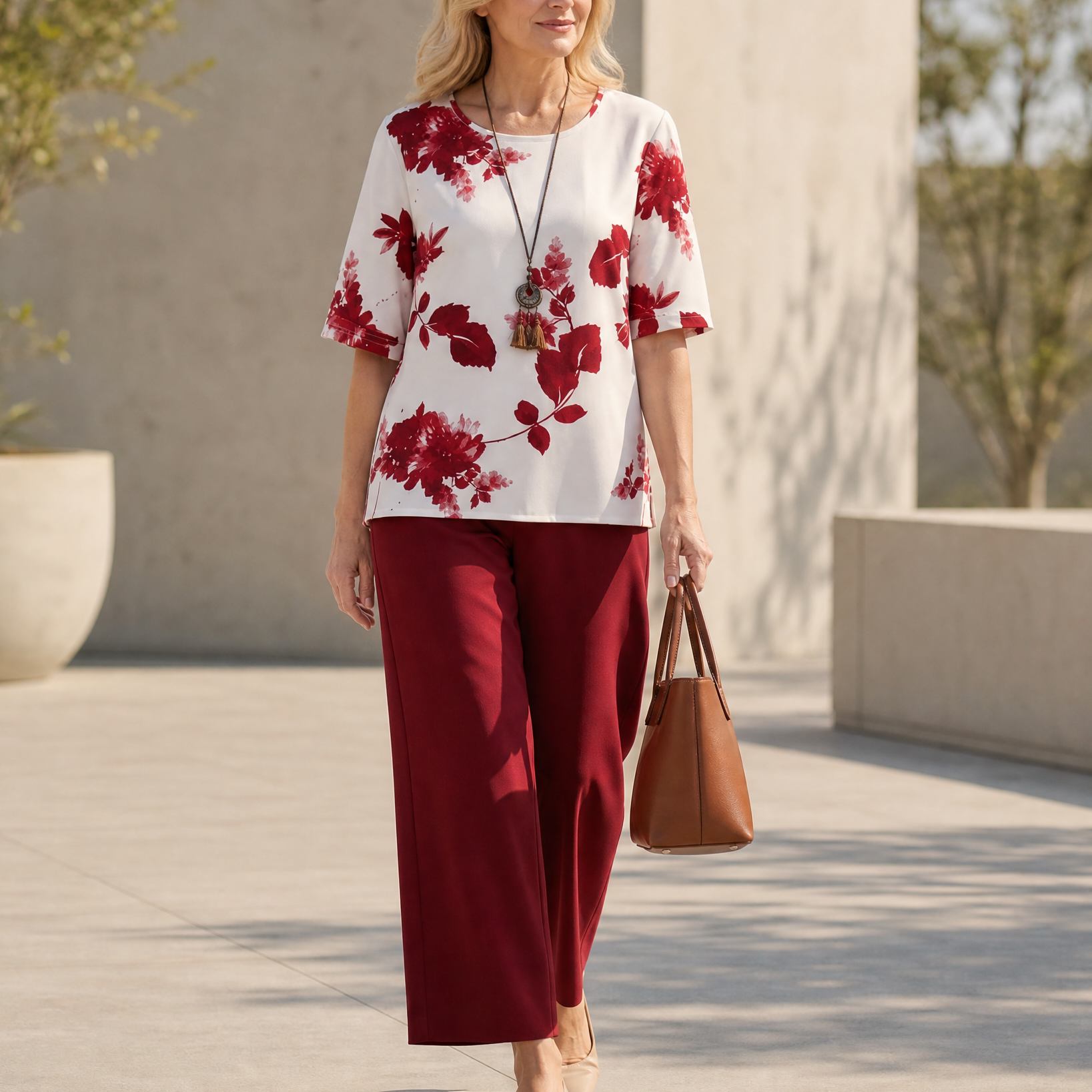 Avery – Women's Floral Top & Wide-Leg Pants Set
