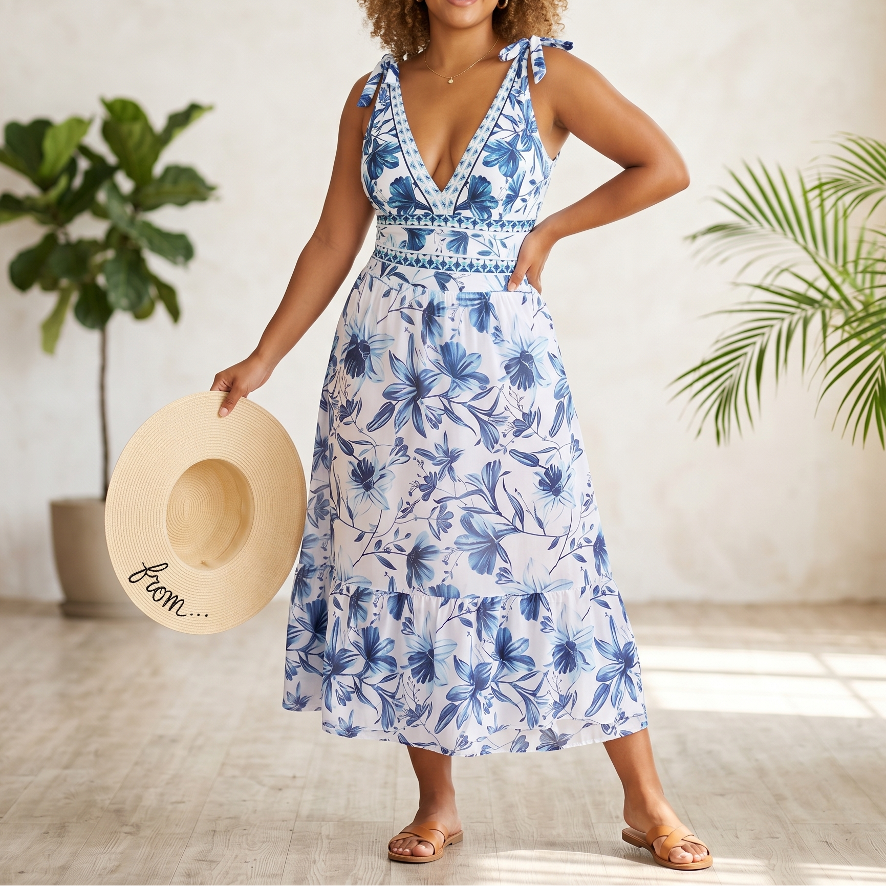 Solveya – Women's Floral One-Piece Swimsuit with Cover-Up Skirt