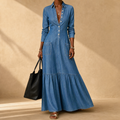 Mavira – Women's Soft-Touch Maxi Dress with Tiered Ruffle Hem