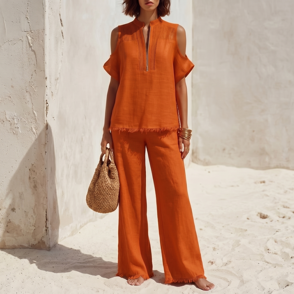 Soléva – Women's Crochet Linen Vacation Set