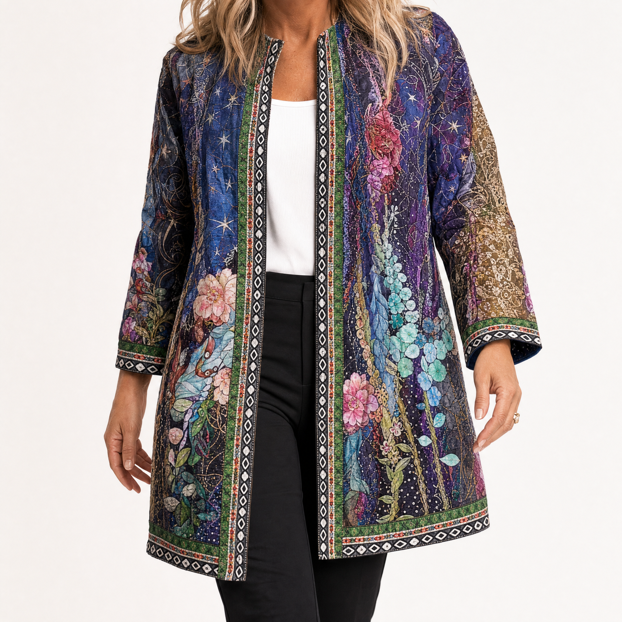 Patrice™ – Art-Print Open Jacket for Effortless Style
