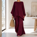 Lunavia – Women's Flowy Batwing Top and Wide-Leg Pants Set