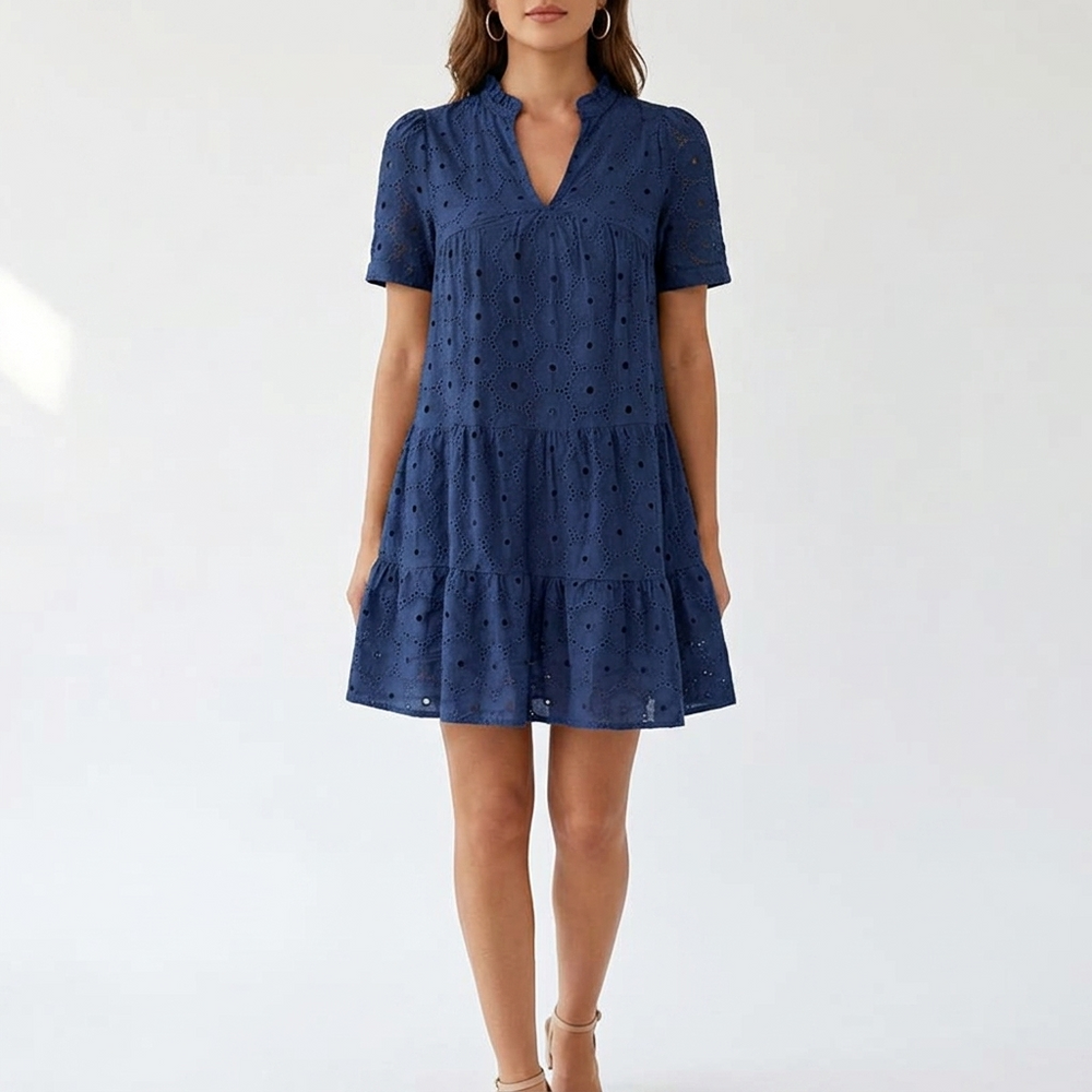 Solenne – Cotton Eyelet Summer Dress