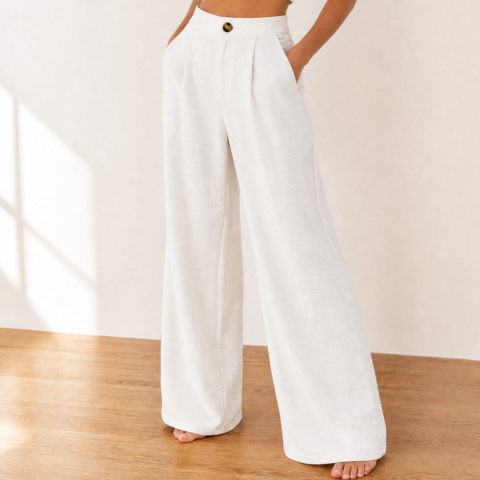 Lunavia – Women's High-Waist Wide-Leg Drape Trousers