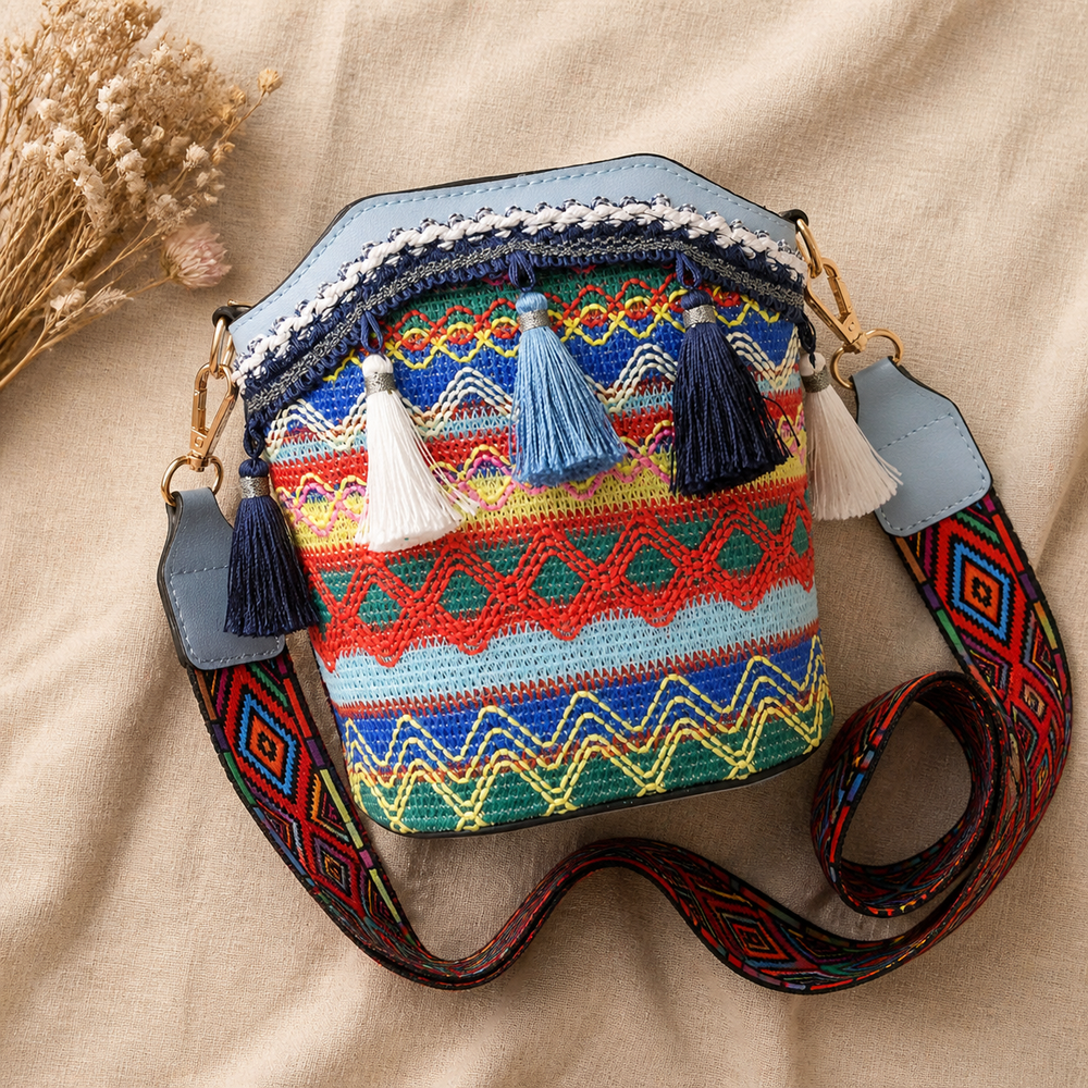 Maravela – Handwoven Tassel Crossbody Bag