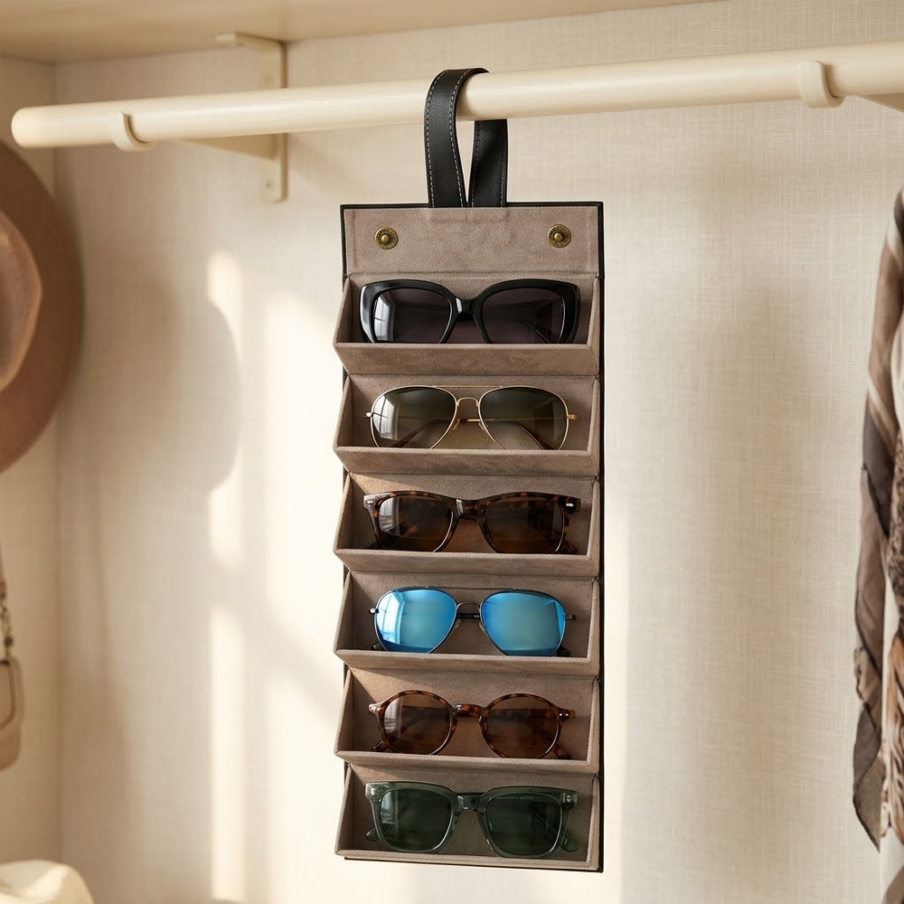 Veluna – Foldable Sunglasses Organizer for 6 Pairs