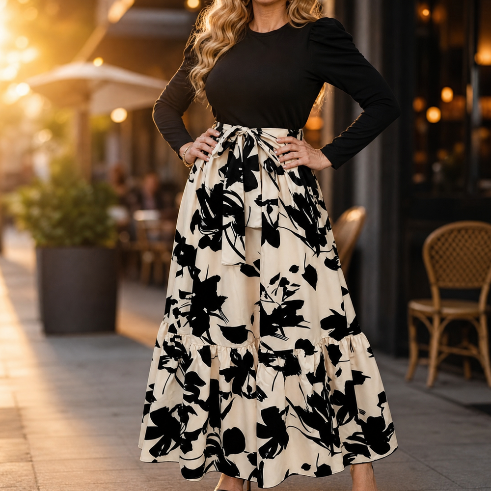 Florenza – Women's Floral Tie-Waist Maxi Dress