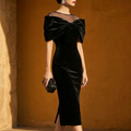 Velara – Dramatic Bow Midi Dress