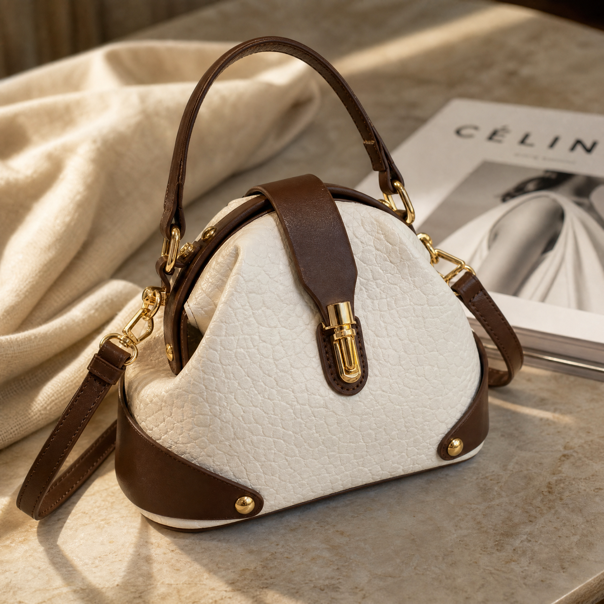 Cola™ – Two-Tone Leather Handbag for Day to Night