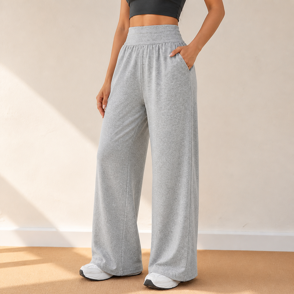 Lunessa – Women's High-Waist Wide-Leg Sweatpants