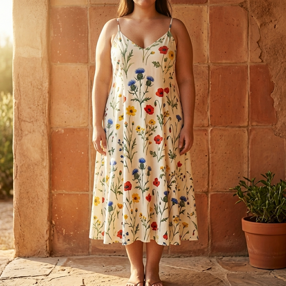 Floressa – Women's Wildflower A-Line Midi Sundress