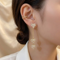 Lunavia – Triple Heart Drop Earrings with Matching Ear Cuff