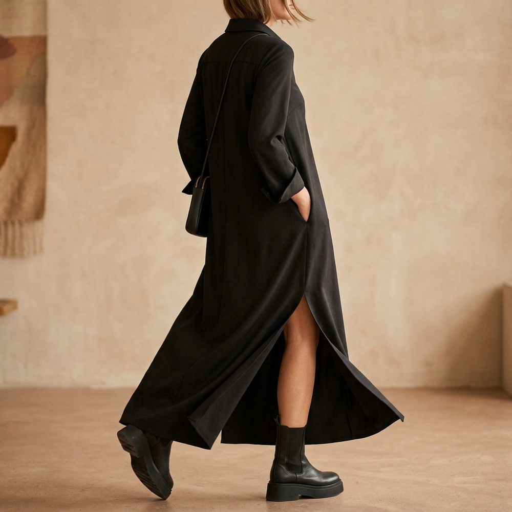 Veluna – Effortless Side Slit Maxi Dress for Women