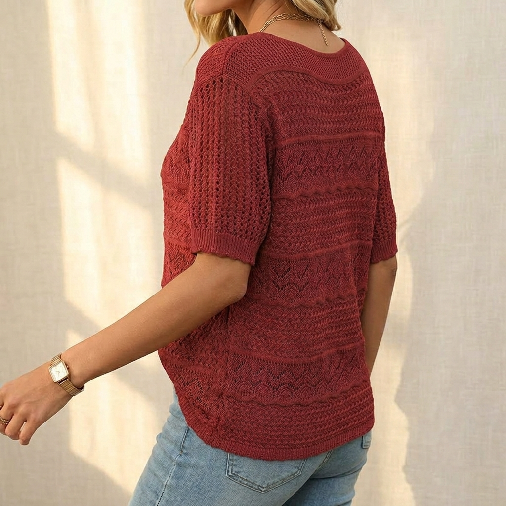 Wovelle – Women's Textured Knit Top for Warm Days