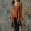 Lirelle – Women's Flowy Handkerchief-Hem Knit Tunic