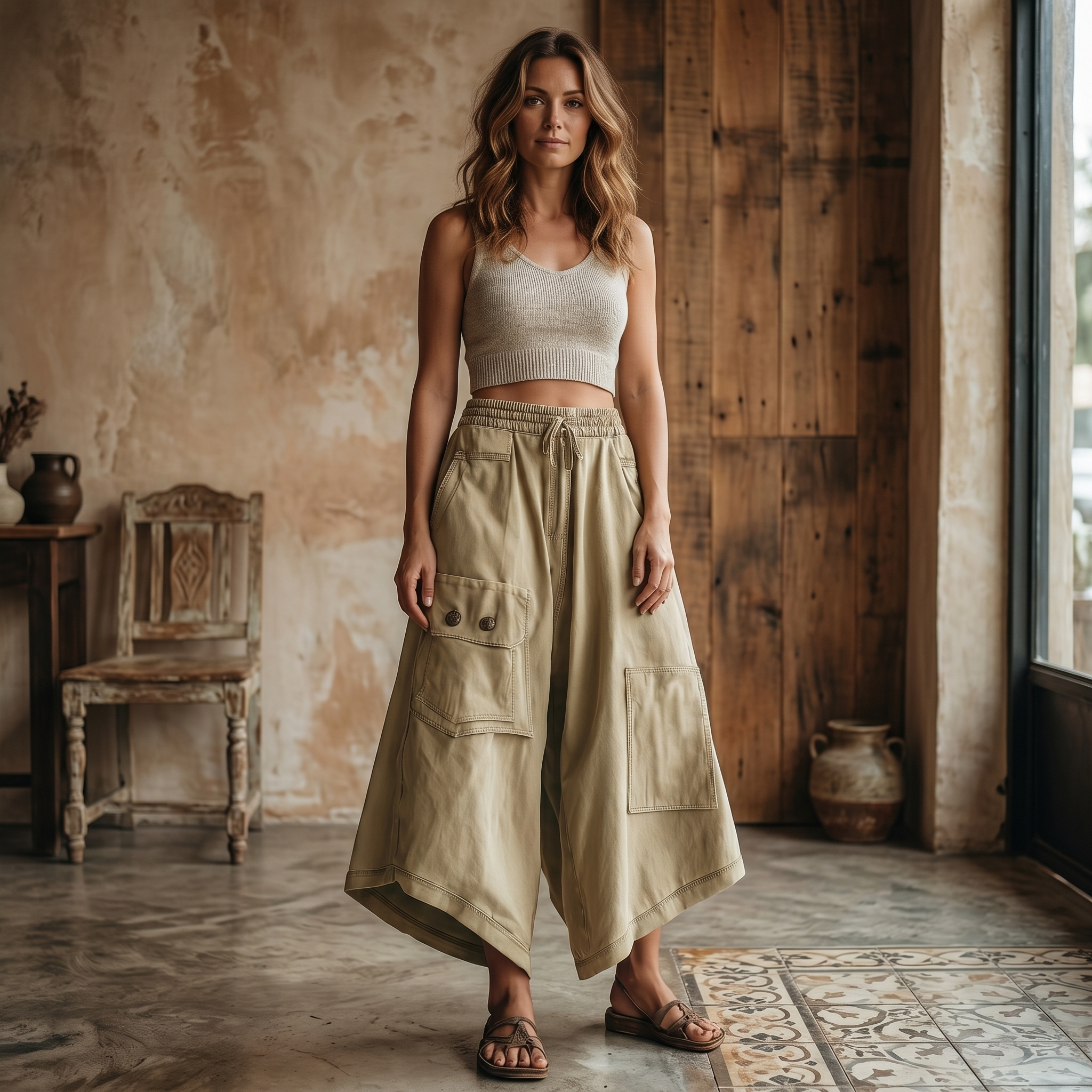 Wearbella – Women's Wide-Leg Cargo Culottes