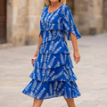 Lumielle – Women's Tiered Floral Midi Dress