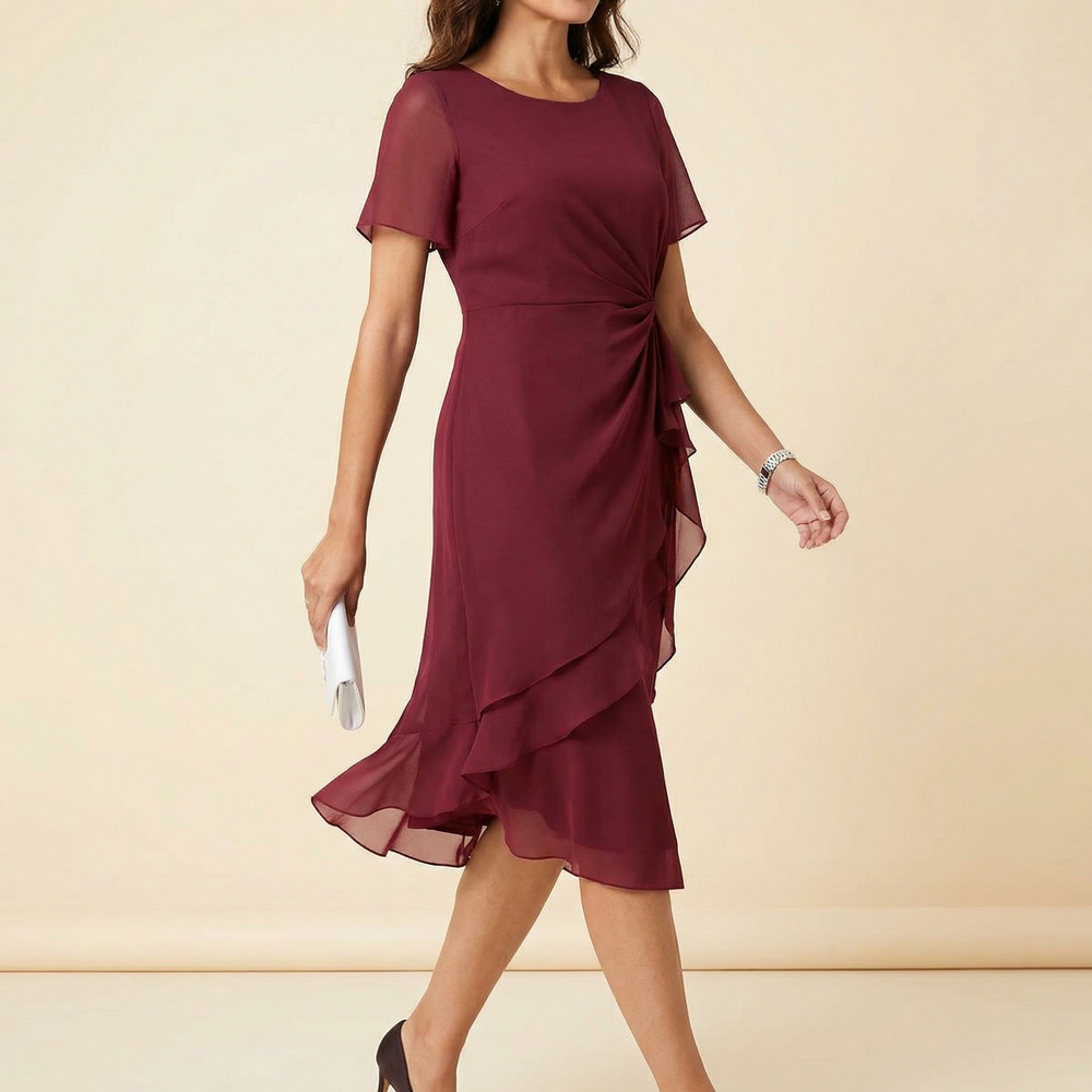 Velara – Women's Gathered Twist-Waist Dress