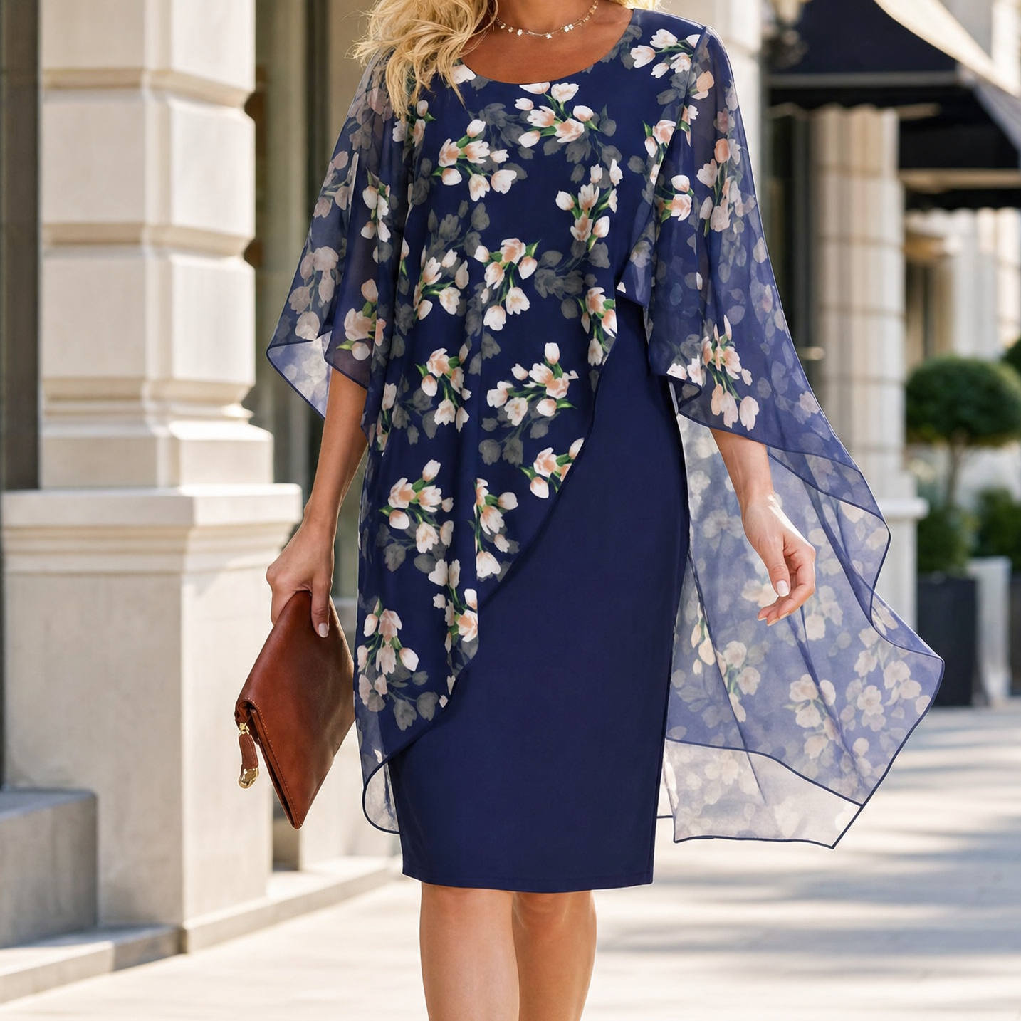 Florevia – Women's Elegant Overlay Sheath Dress