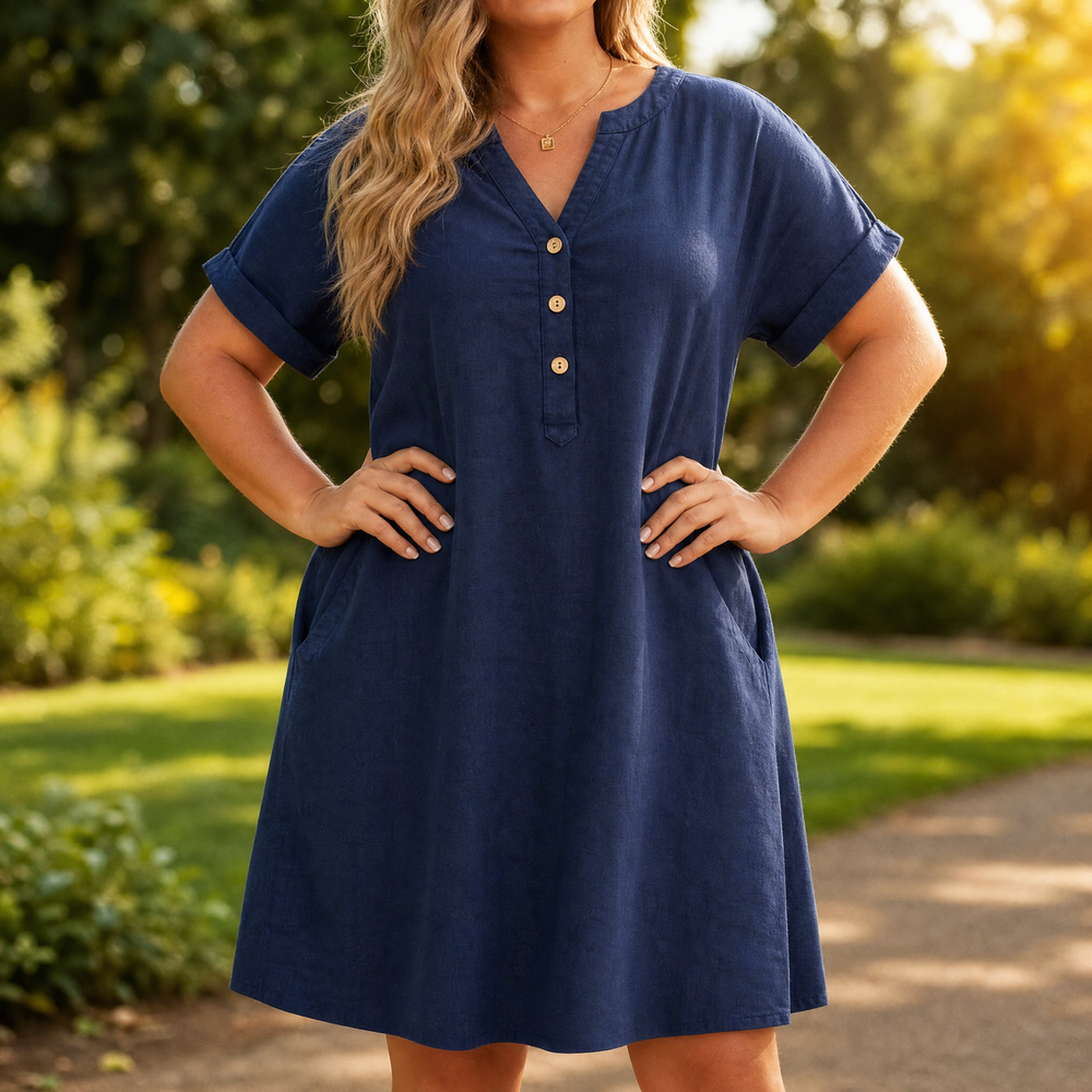 Sunhara – Women's Breezy V-Neck Boho Sundress with Pockets