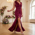 Roselani – Women's Rosette Shoulder Mermaid Evening Gown