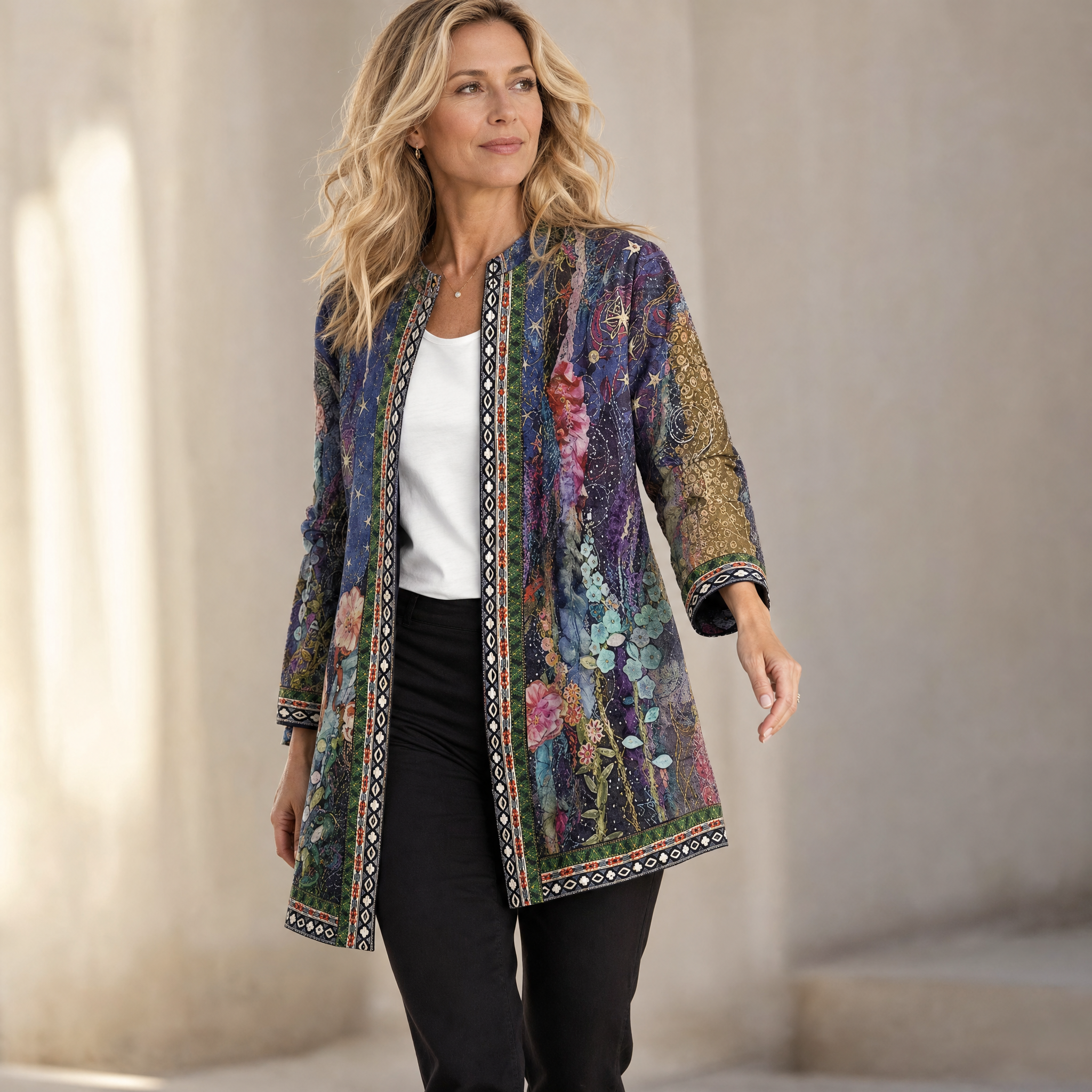 Patrice™ – Art-Print Open Jacket for Effortless Style