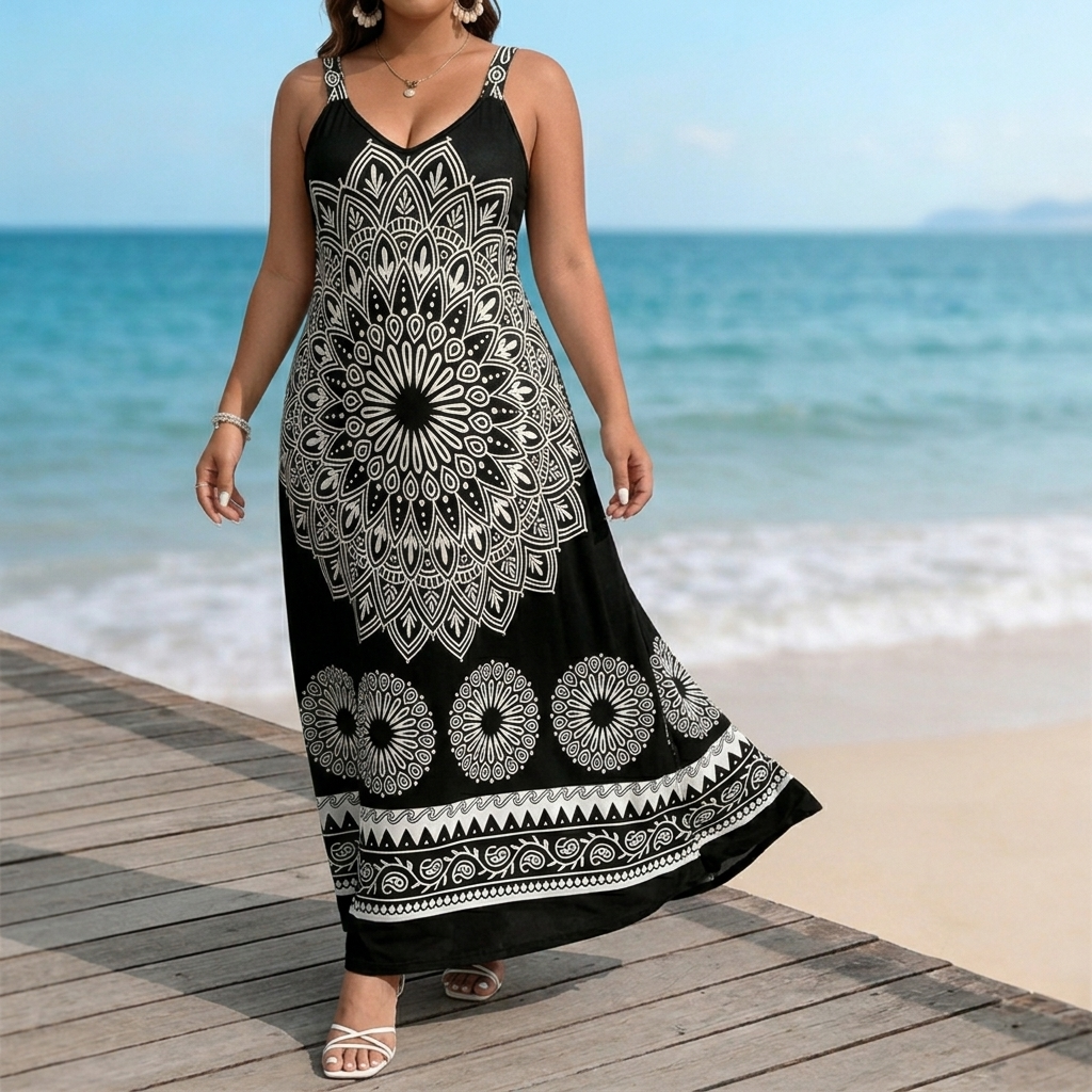 Mandara – Bohemian Mandala Maxi Dress