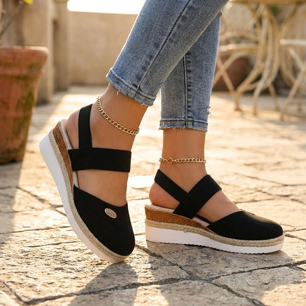 Stepwell – Cushioned espadrille wedge sandals