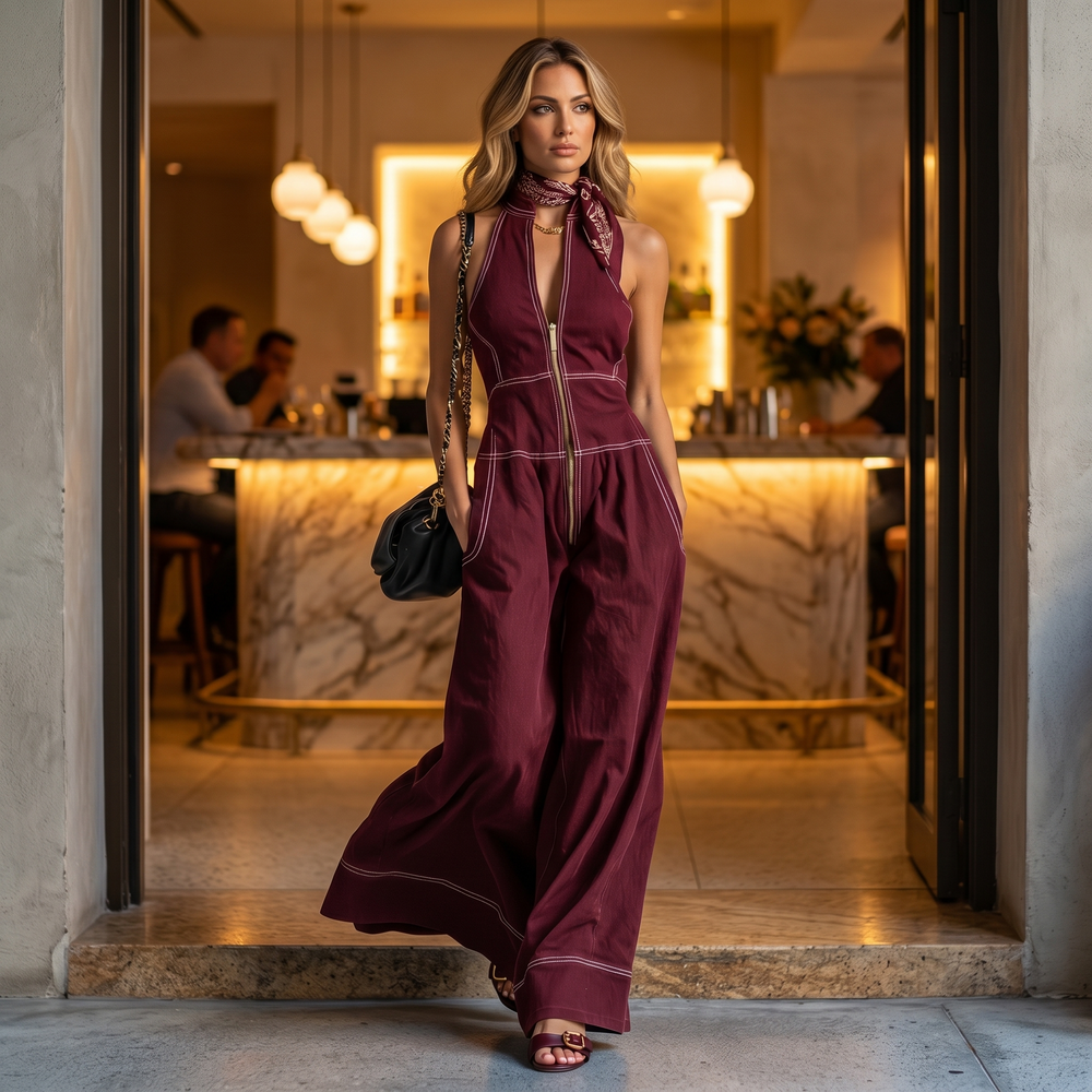 Lunelle – Women's Sculpted Halter Jumpsuit