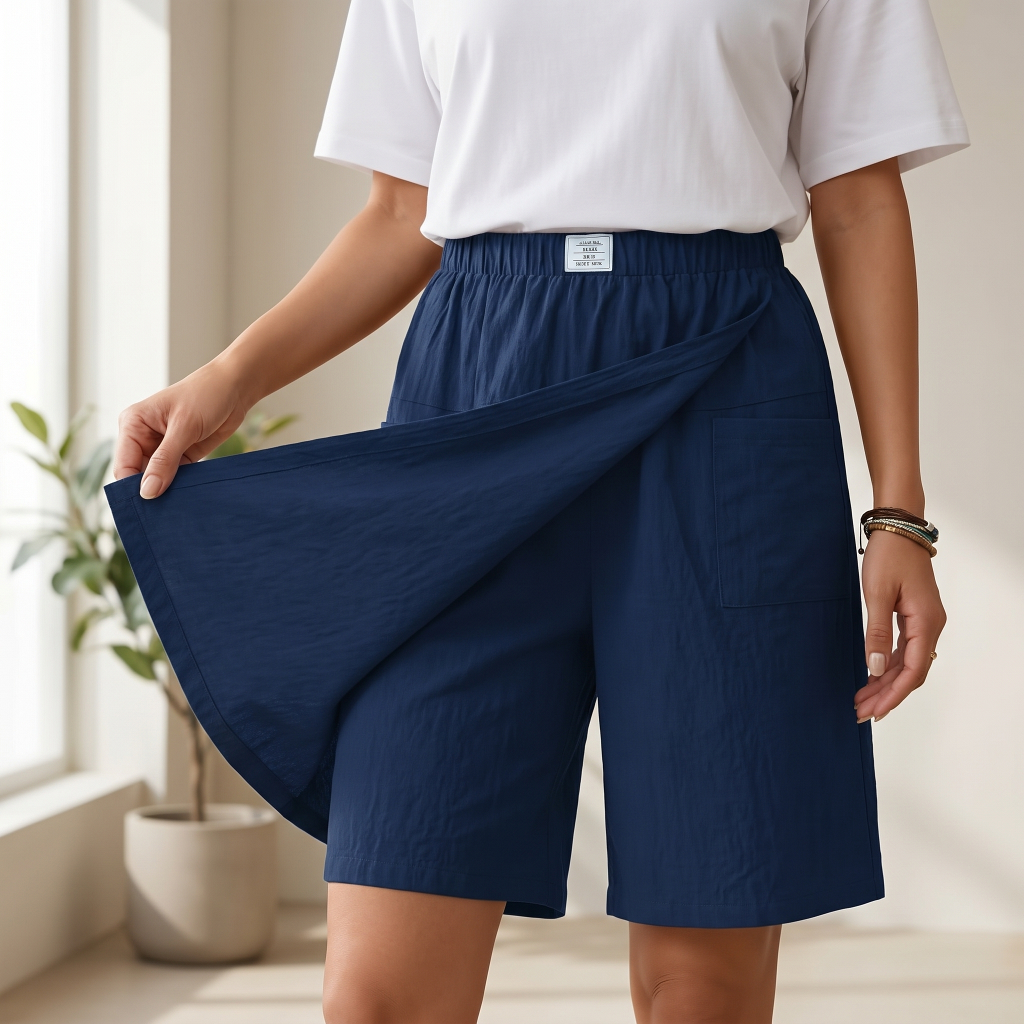 Soléva – Women's Wrap-Front Skort with Hidden Shorts