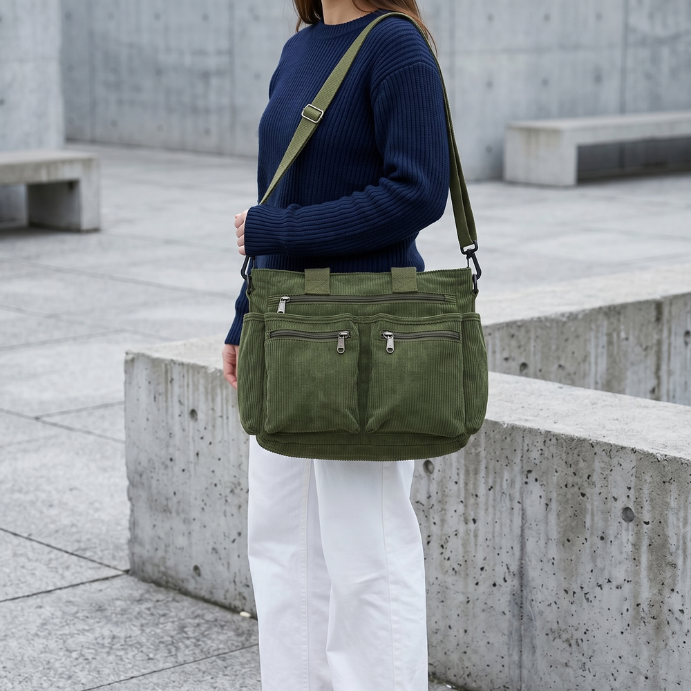Lunavia – Corduroy Utility Tote with 6 Pockets