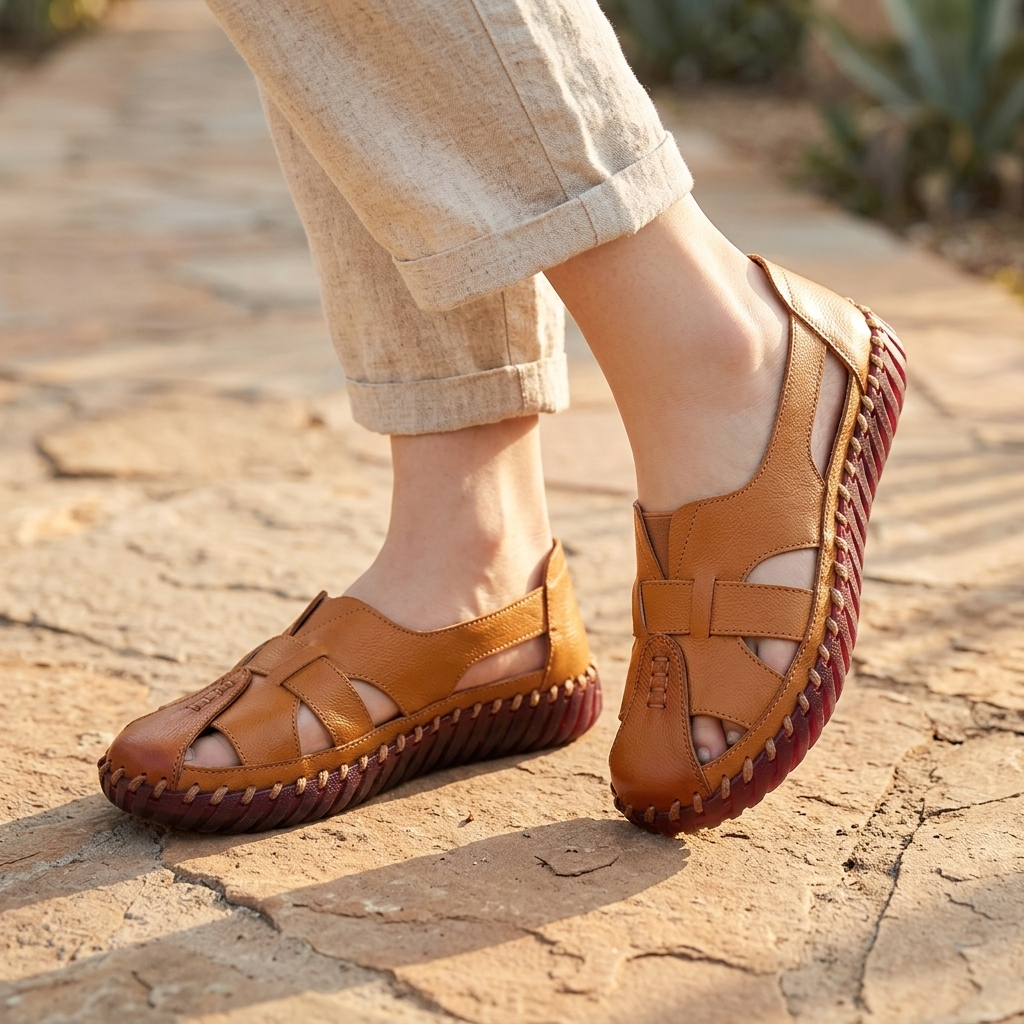 Solara – Women's Hand Stitched Leather Comfort Sandals