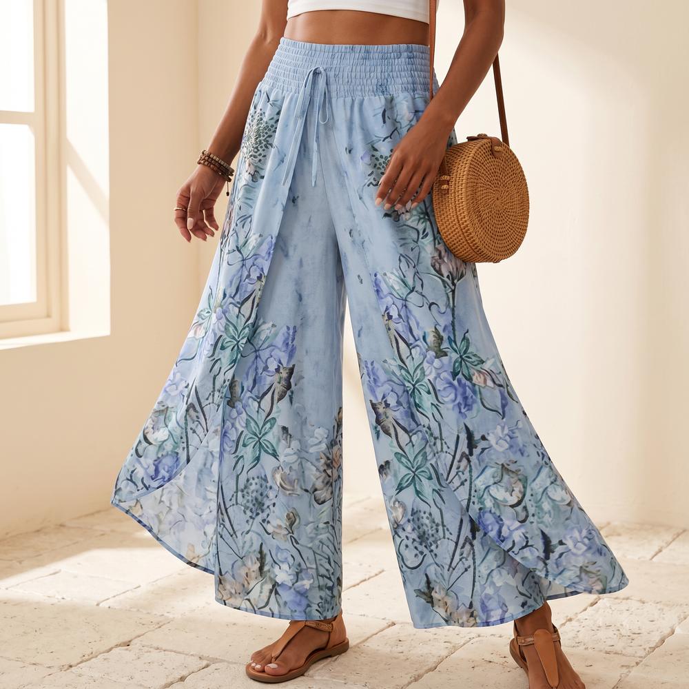 Lunavia – Women's Boho Floral Wide-Leg Pants