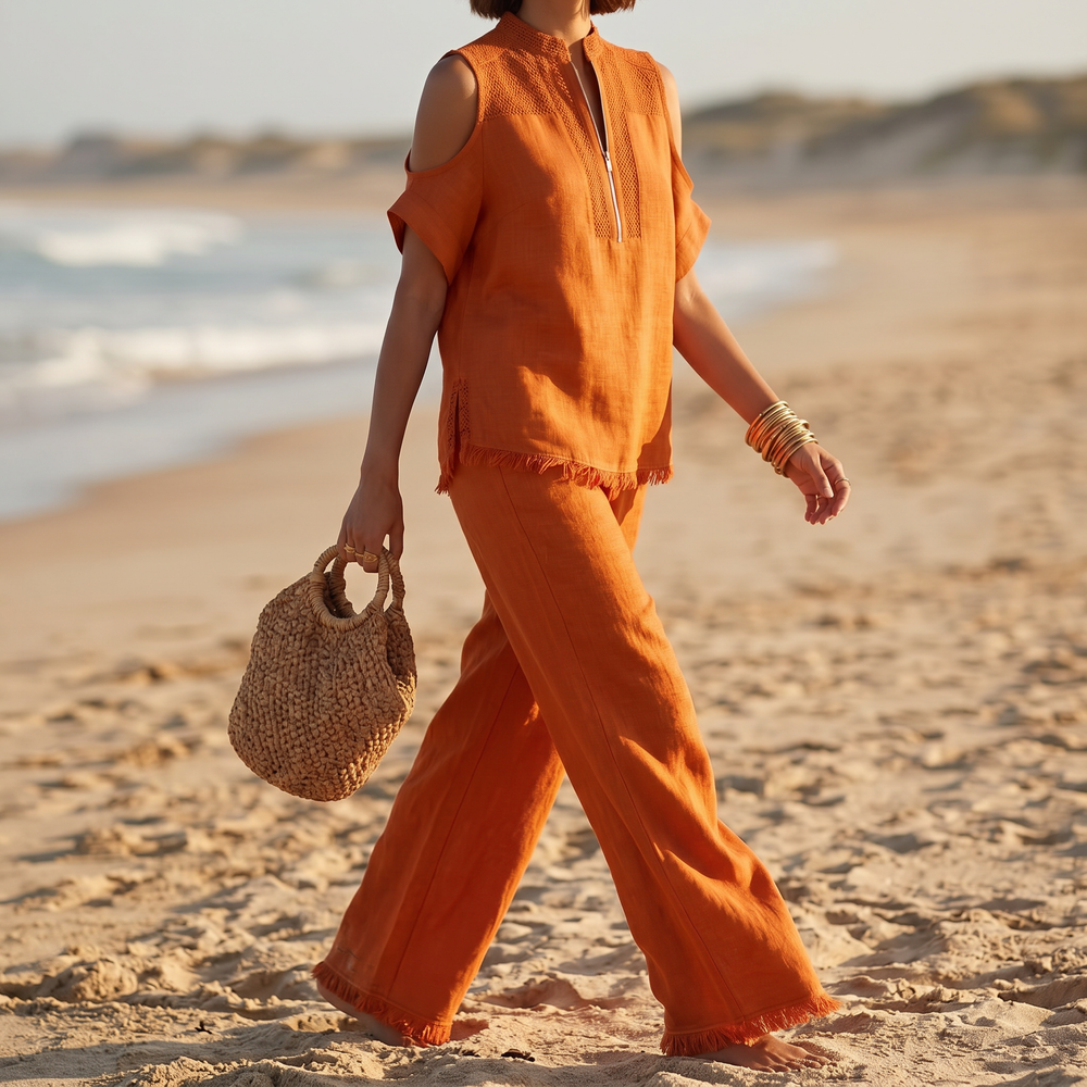 Soléva – Women's Crochet Linen Vacation Set