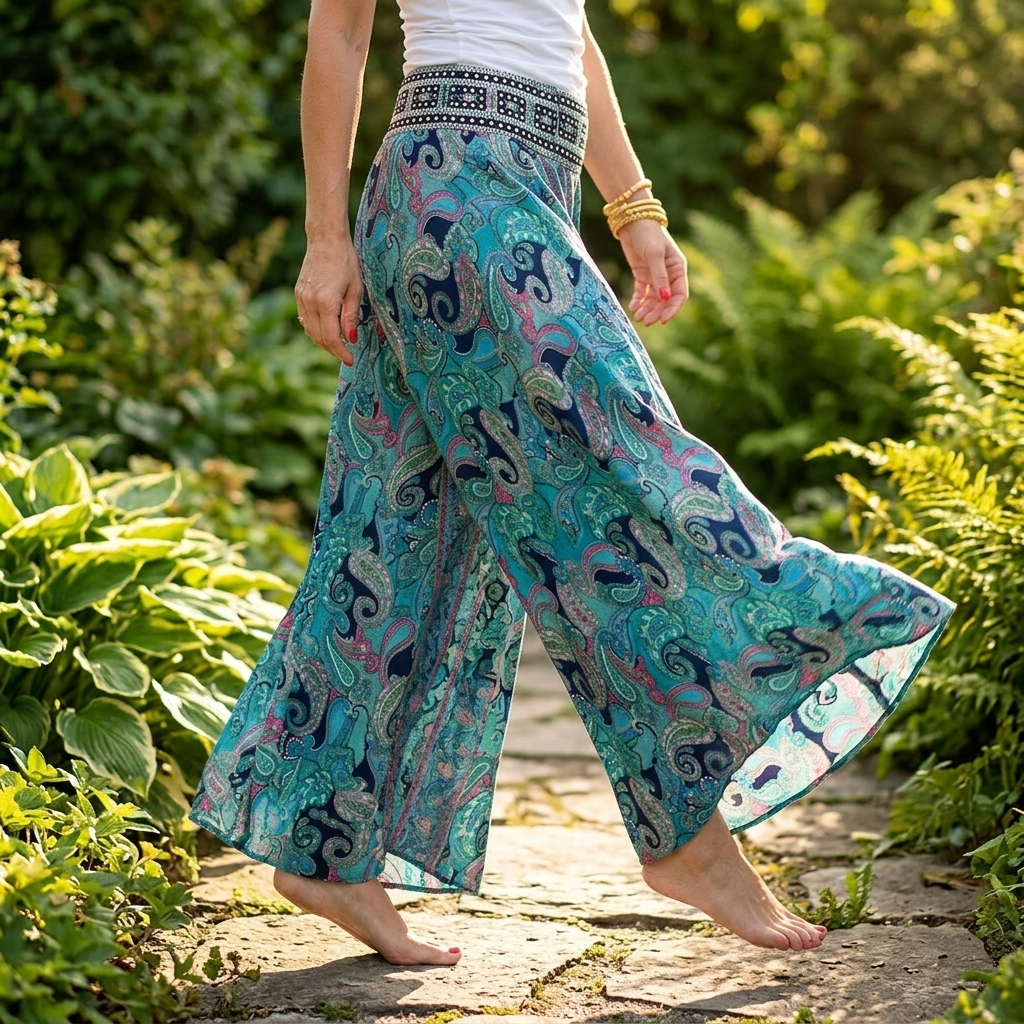 Solara – Women's Flowy Paisley Palazzo Pants