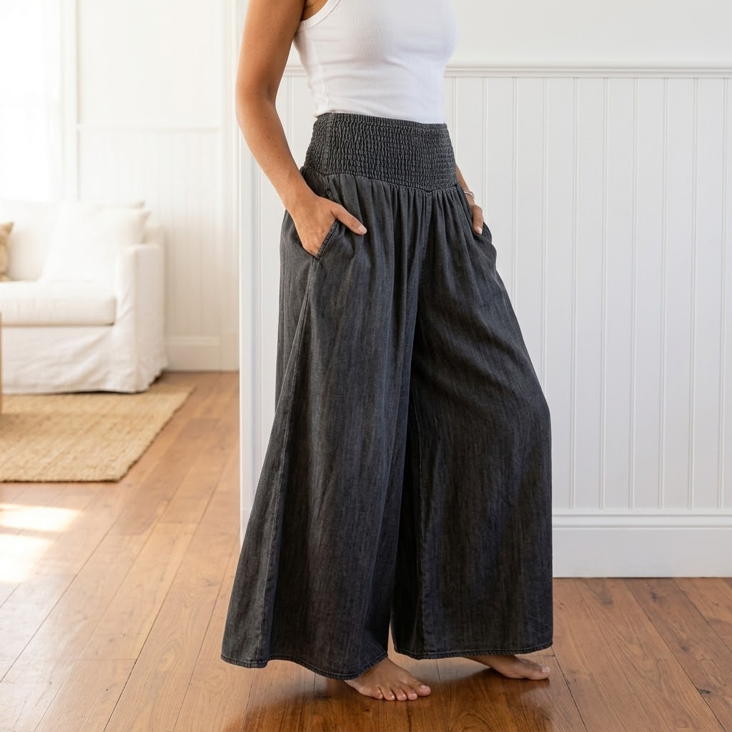 Palazza – Smocked Waist Wide Leg Palazzo Pants