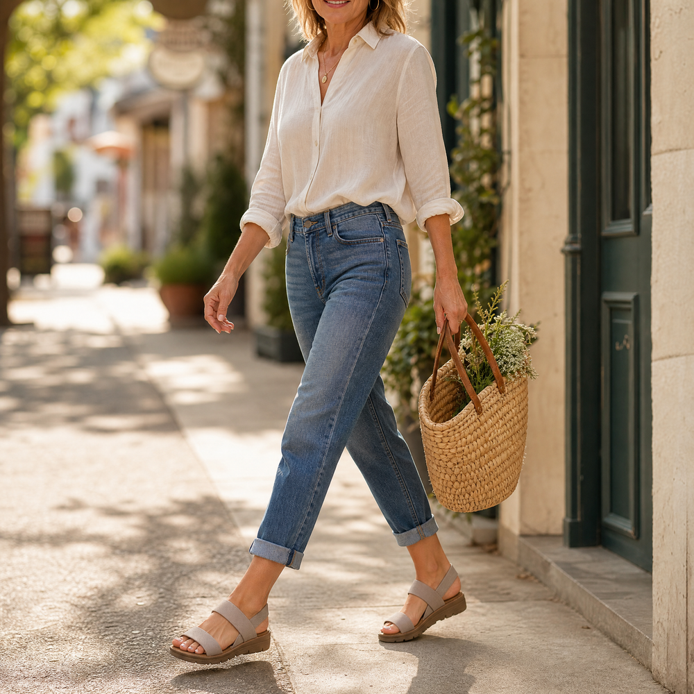 Mirelle – Stretch-Strap Walking Sandals