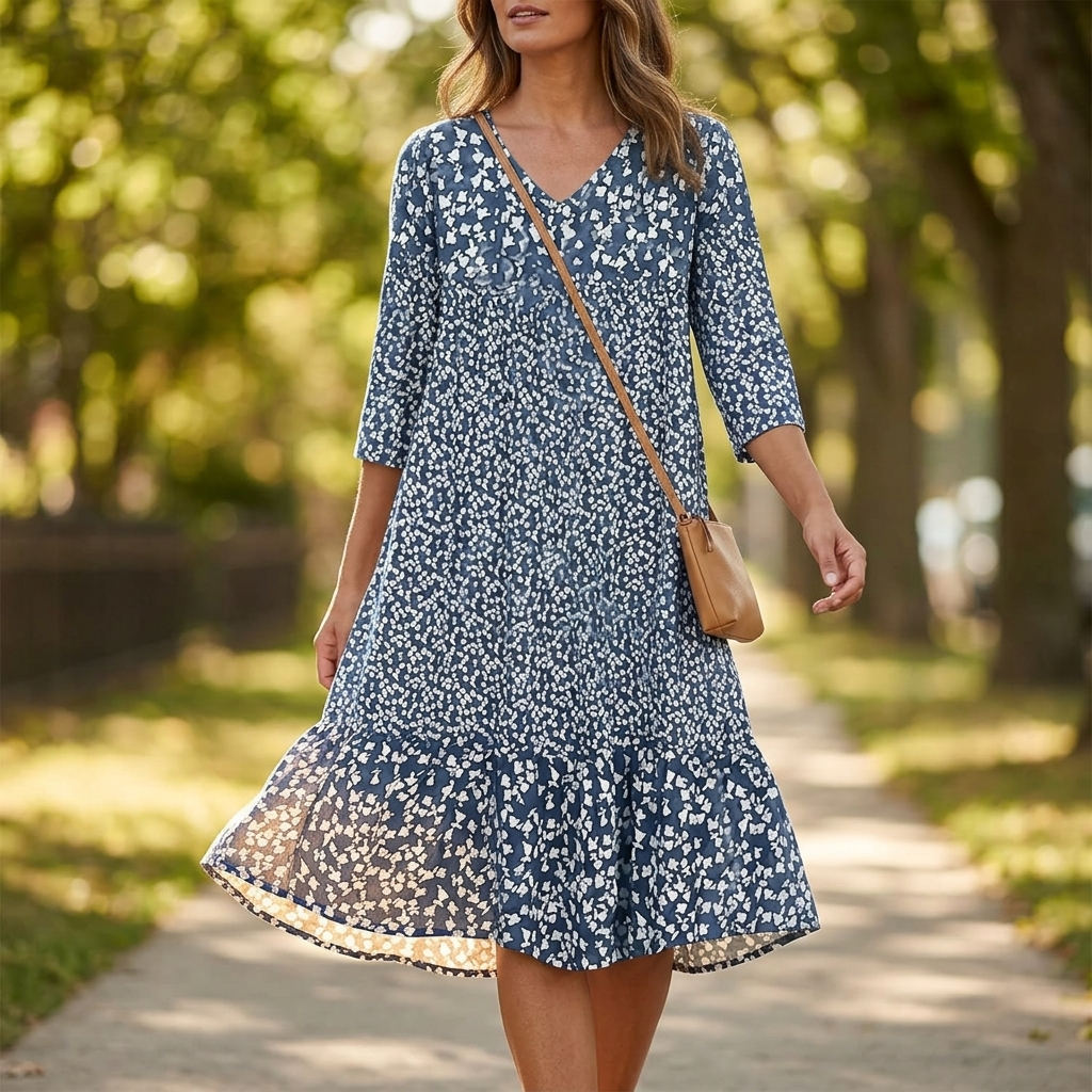 Bellora – Breezy Floral Midi Dress with Ruffle Hem