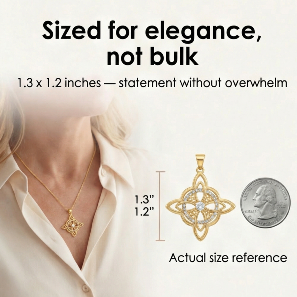 Elowen – Crystal Celtic Knot Necklace