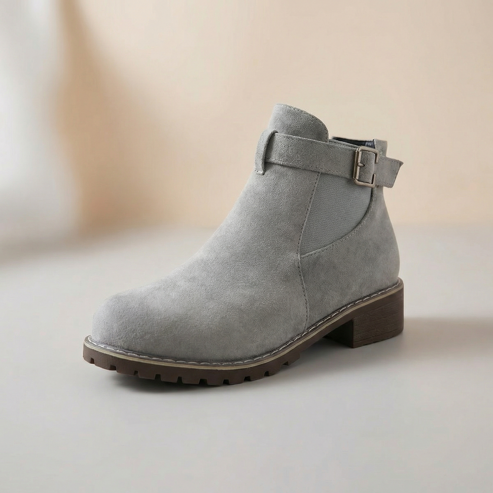 Stridella – Women's Suede-Look Buckle Ankle Booties