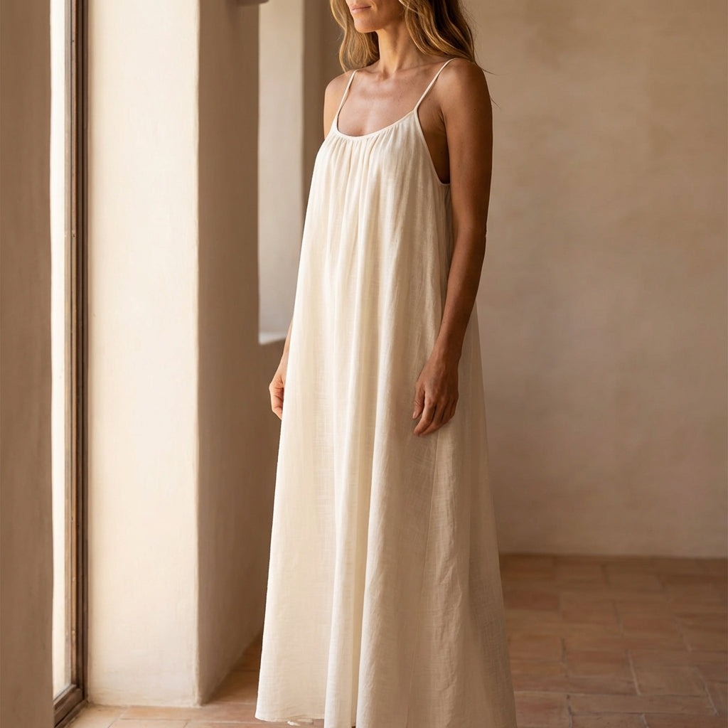Soleia – Flowy Open Back Summer Maxi Dress