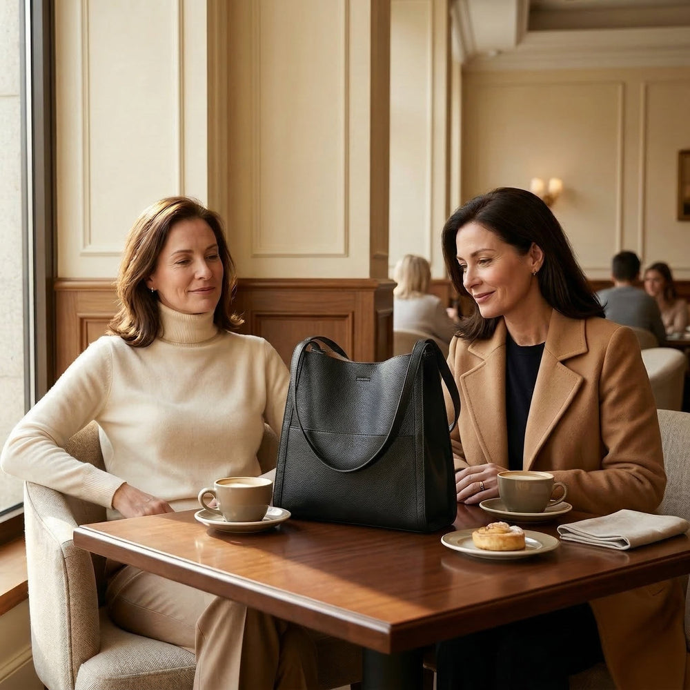Tessara - Structured Pebbled Leather Tote Bag