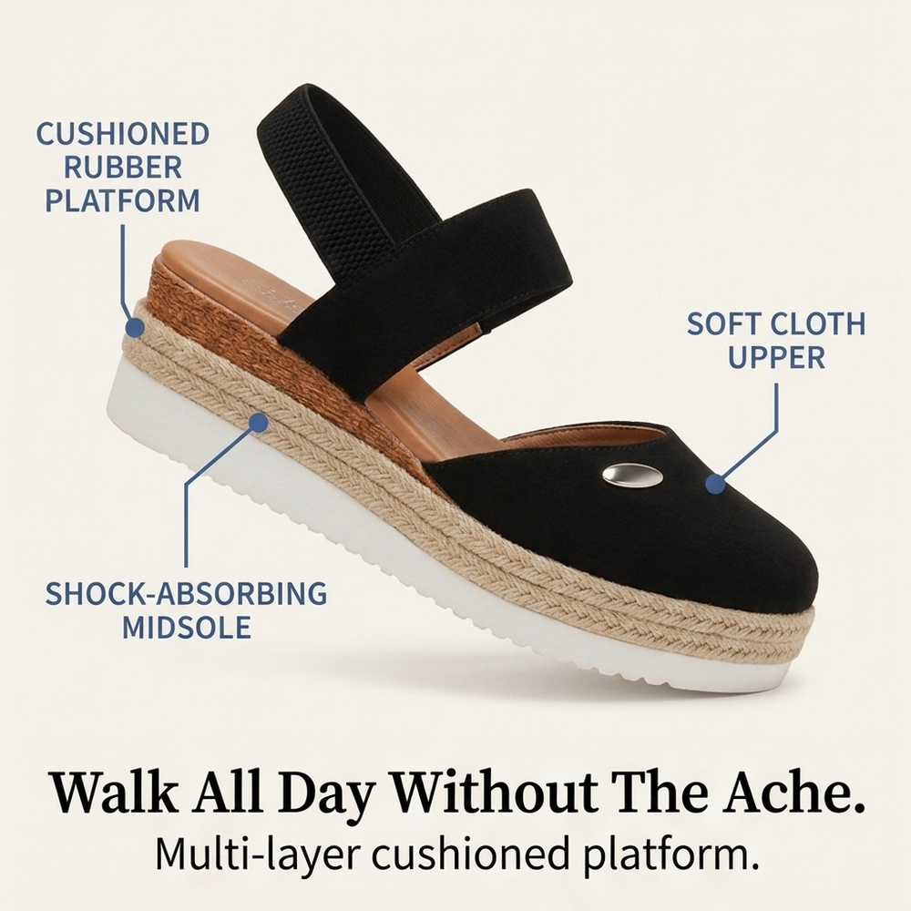 Stepwell – Cushioned espadrille wedge sandals