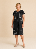Elunara – Women's Pocketed Dolman Dress with Abstract Print